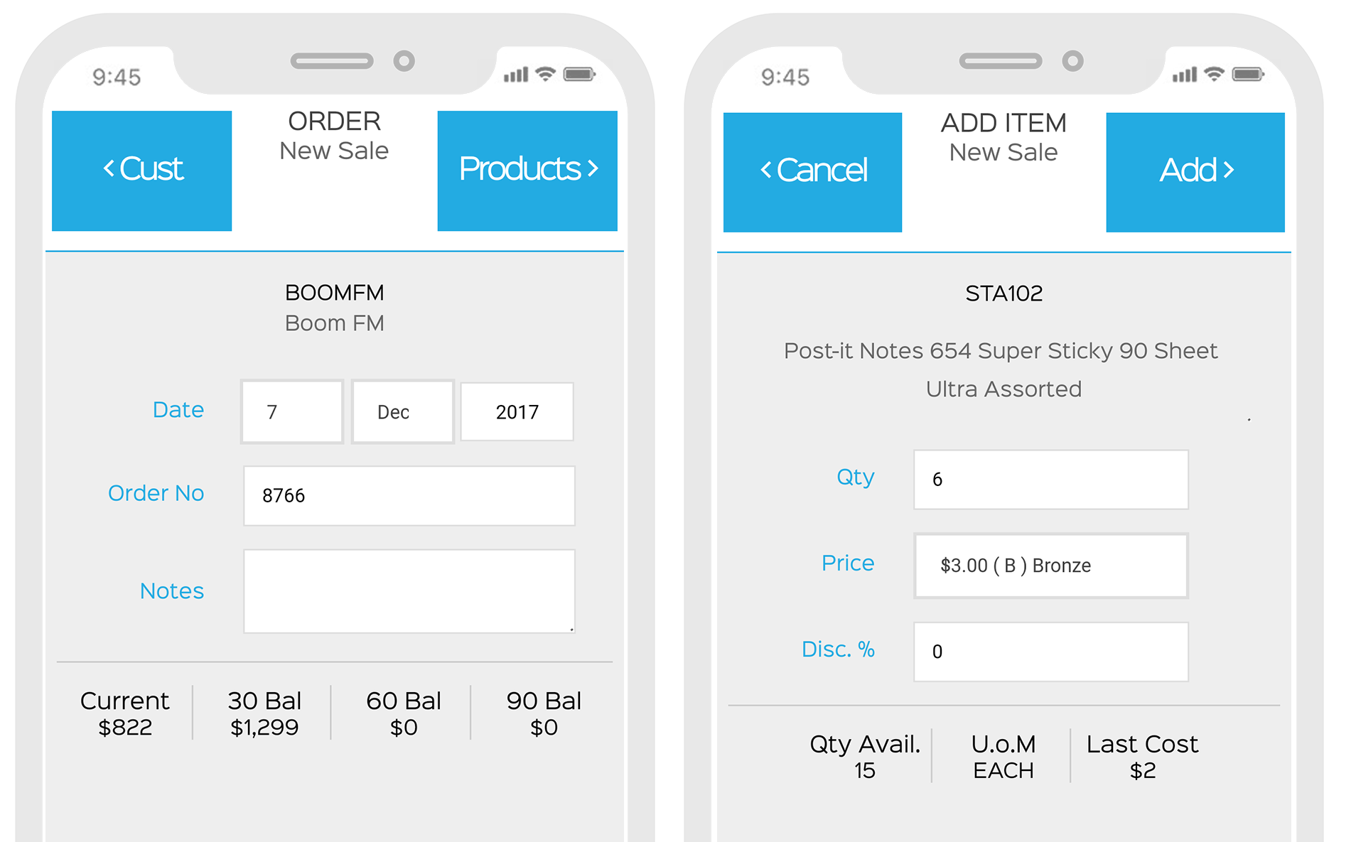  create sales orders on the EZEMobile Dashboard